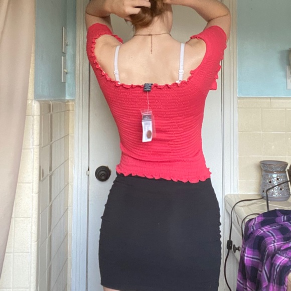 Pink Fuchsia Ruched Buttoned Top Rue 21 - Picture 5 of 7